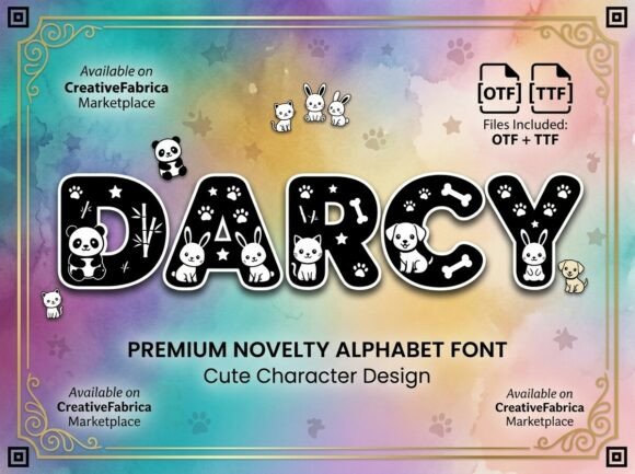 Darcy Font: Adorable Animal Illustrations for Creative Projects